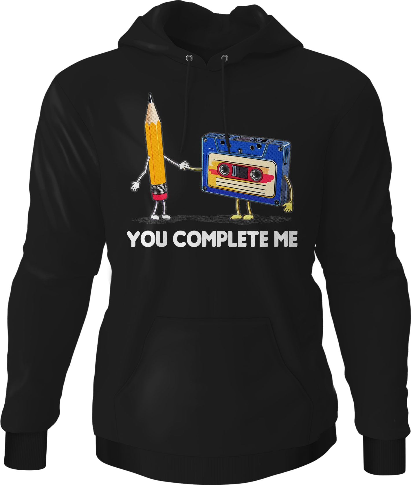 You Complete Me Pencil & Cassette Hoodie