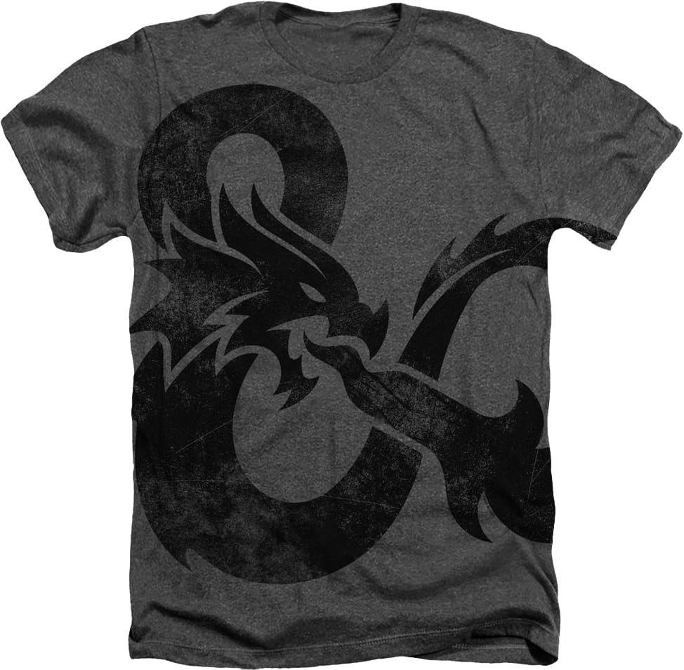 Charcoal Big Print Logo Dungeons & Dragons T-Shirt