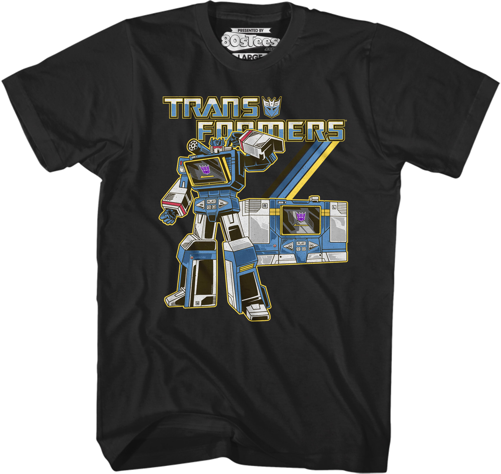 Black Retro Soundwave Transformers T-Shirt Black Retro Soundwave Transformers T-Shirt