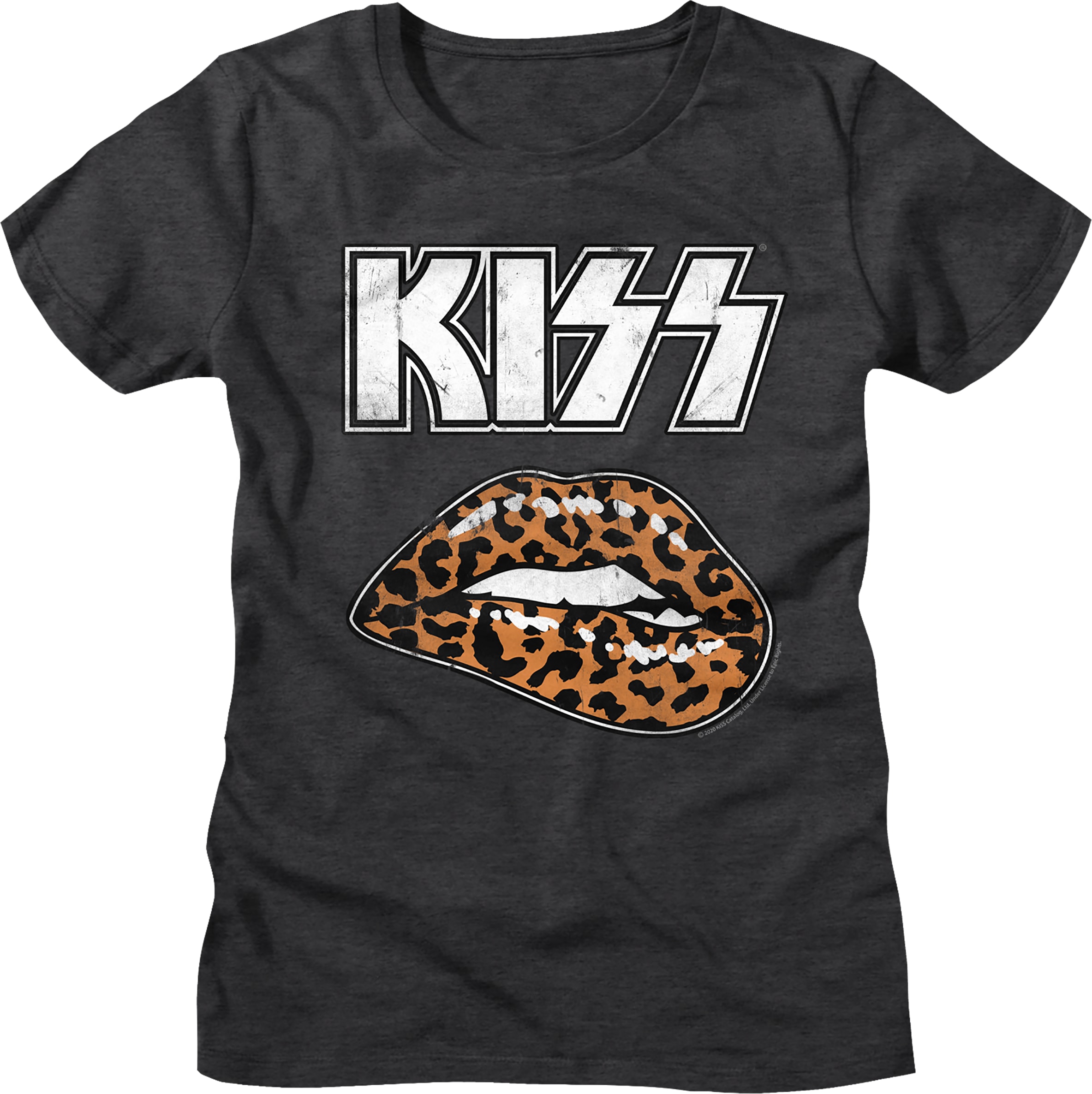 Womens Leopard Lips KISS Shirt