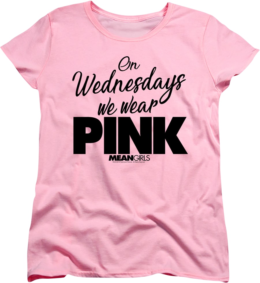 Womens Mean Girls On Wednesdays We Wear Pink Shirt