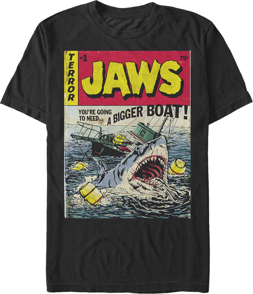 Comic Book Cover Jaws T-Shirt