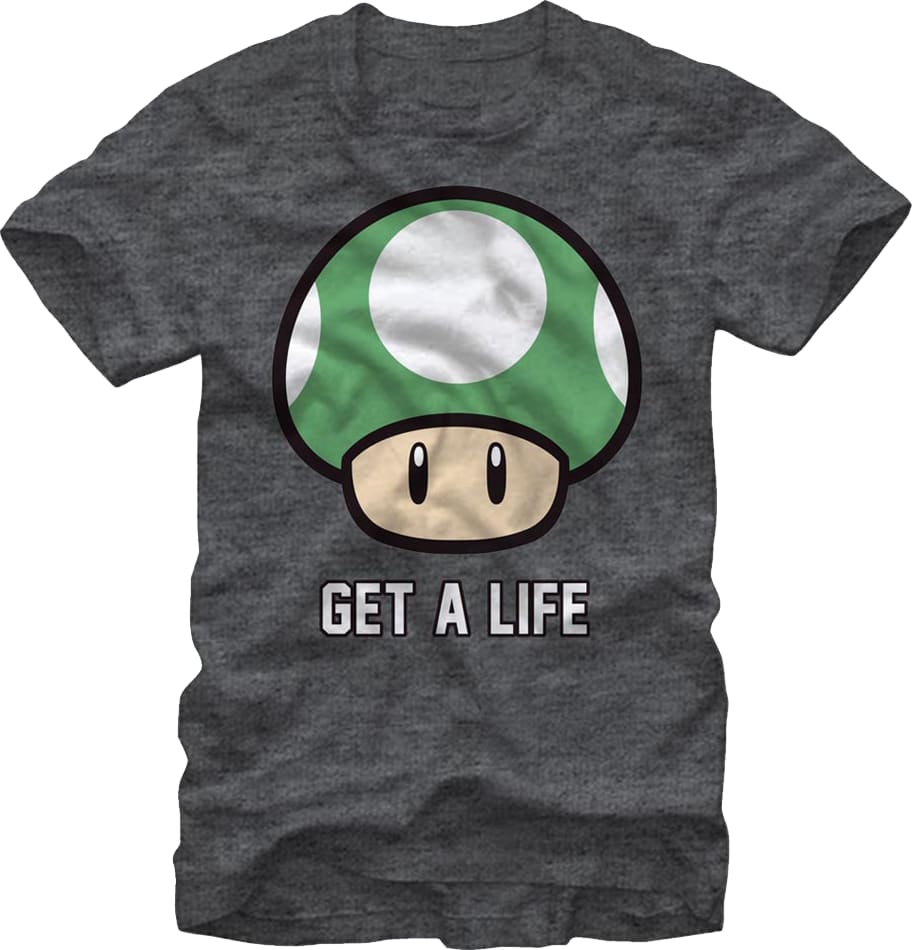 1-Up Mushroom Get A Life Super Mario Bros. T-Shirt