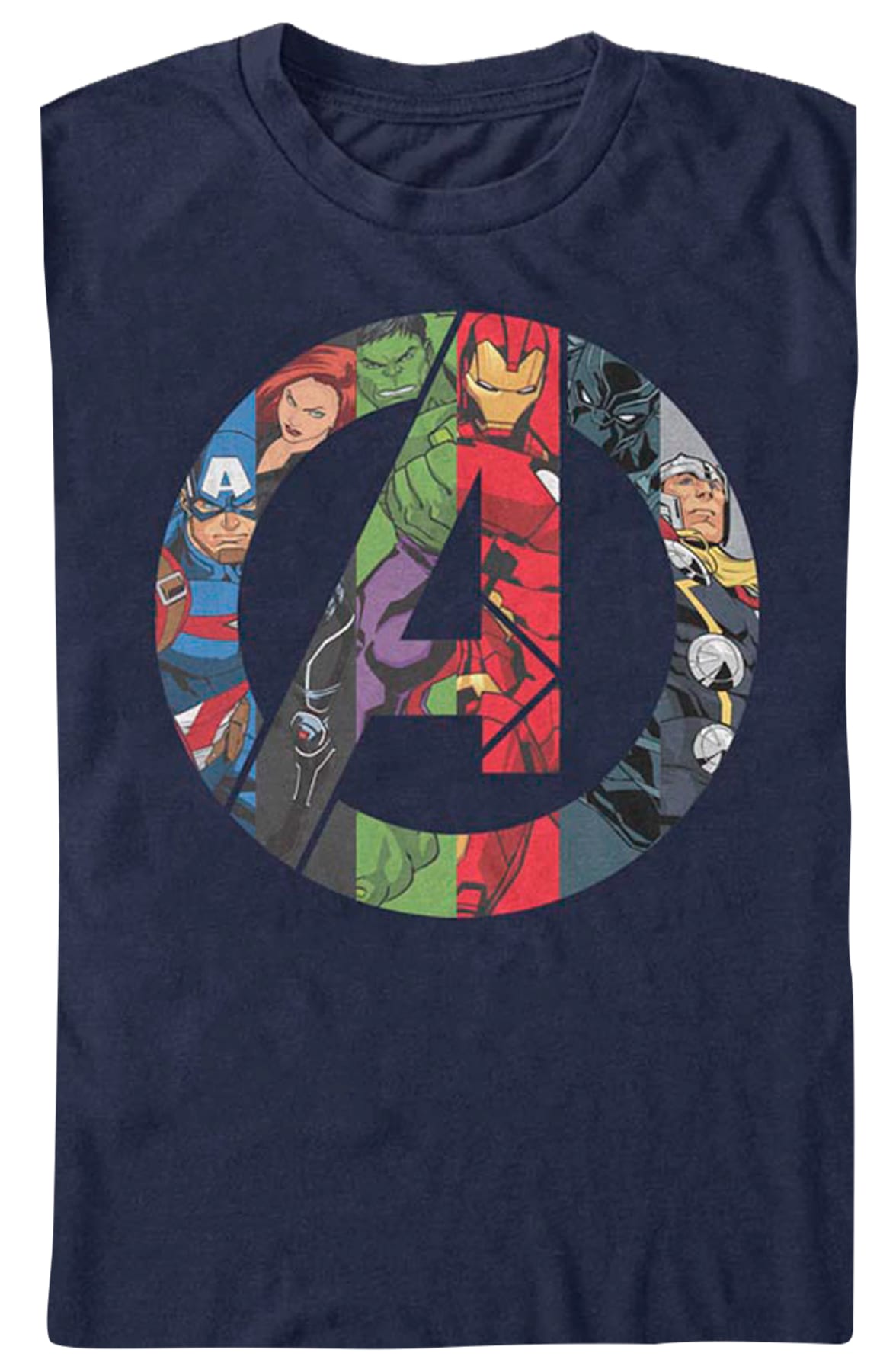 Avengers Characters And Logo Marvel Comics T-Shirt