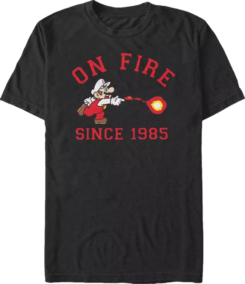 On Fire Since 1985 Super Mario Bros. T-Shirt
