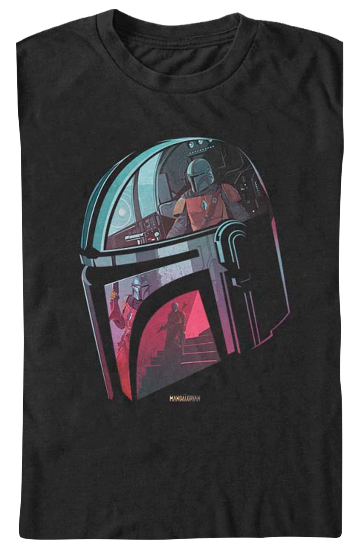 Mandalorian Helmet Reflection Star Wars T-Shirt