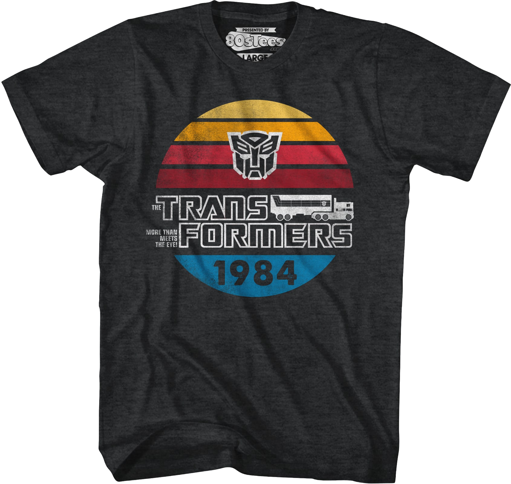 Retro 1984 Stripes Autobots Logo Transformers T-Shirt