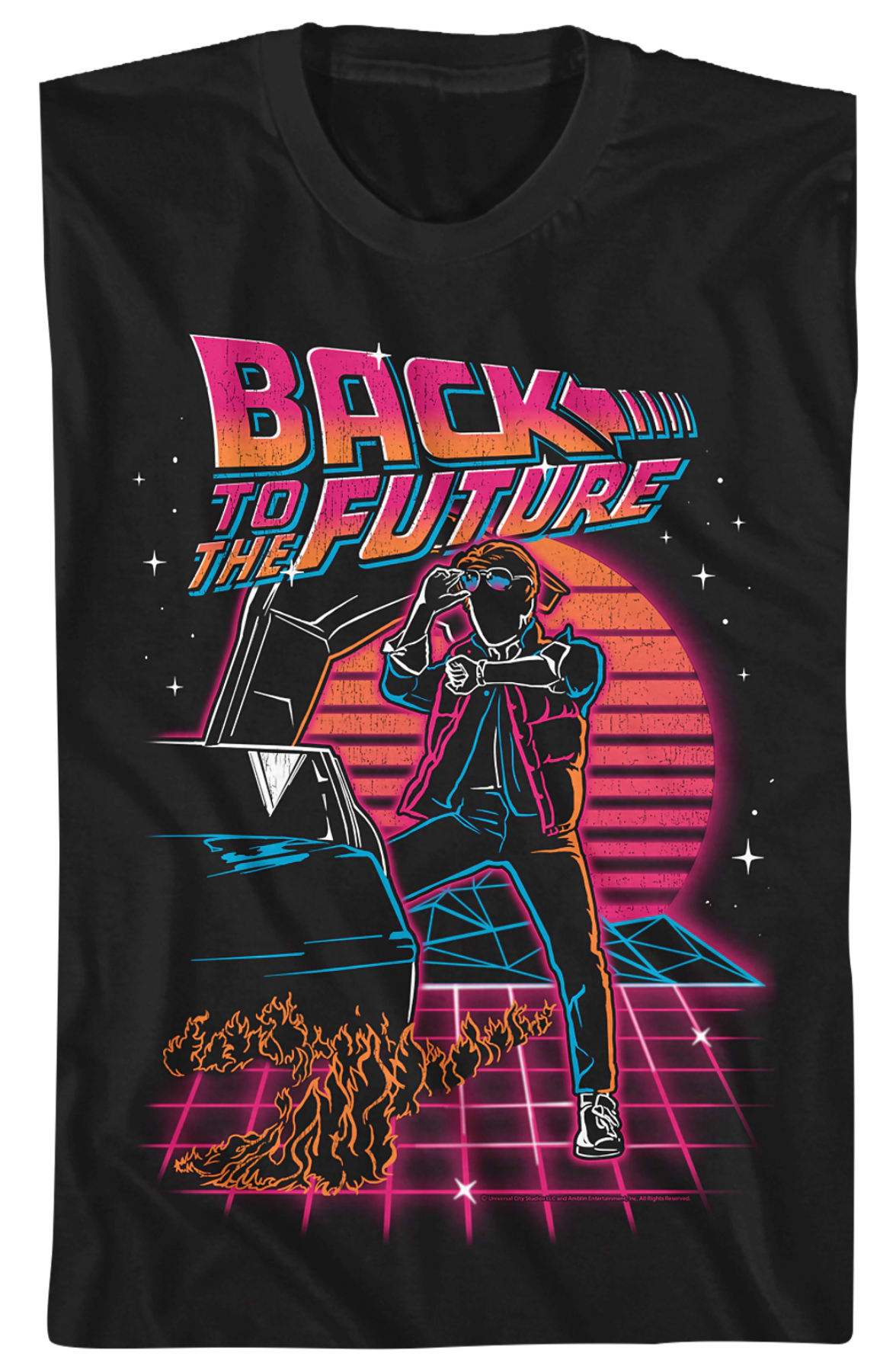 Retro Neon Back To The Future T-Shirt