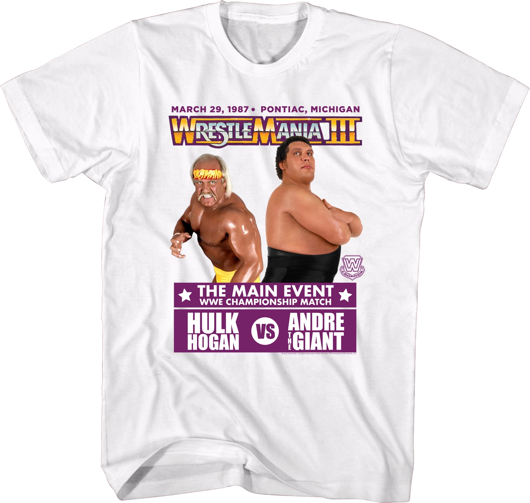 Hulk Hogan vs Andre The Giant WrestleMania III T-Shirt Hulk Hogan vs Andre The Giant WrestleMania III T-Shirt