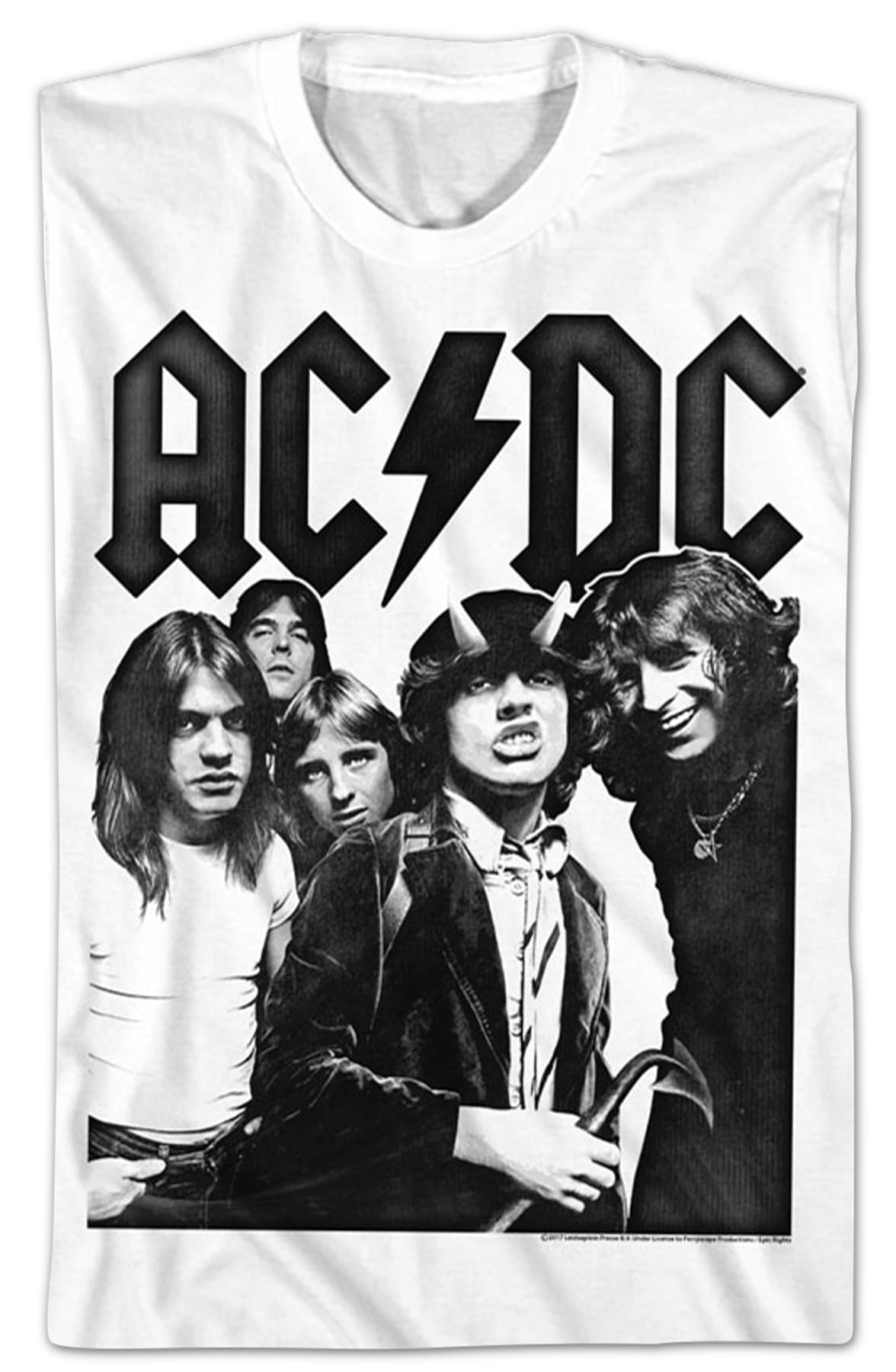 Black and White Highway To Hell ACDC T-Shirt