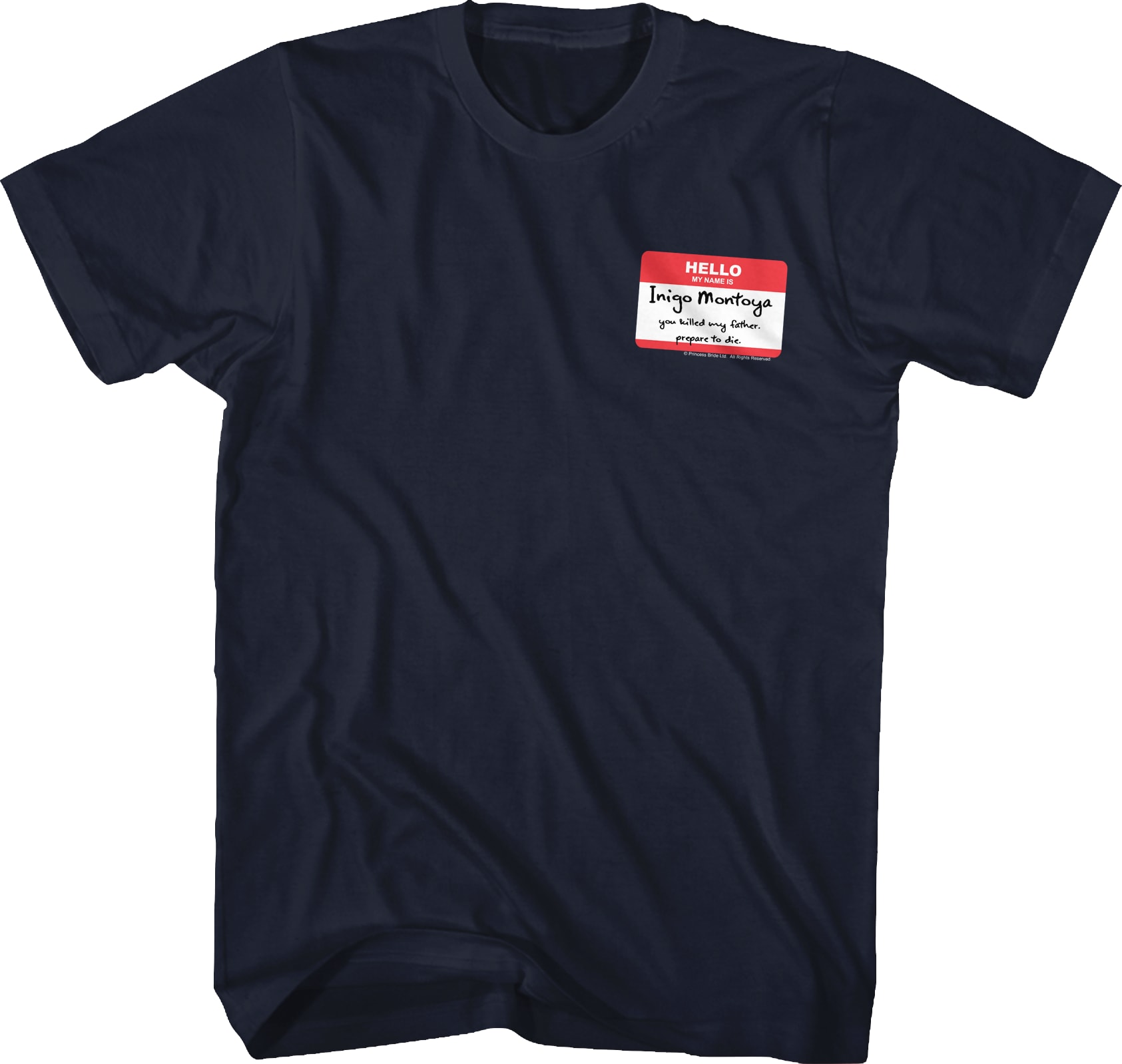 Navy Hello My Name Is Inigo Montoya Princess Bride T-Shirt