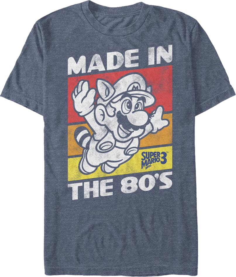 Blue Made In The 80's Super Mario Bros. 3 T-Shirt