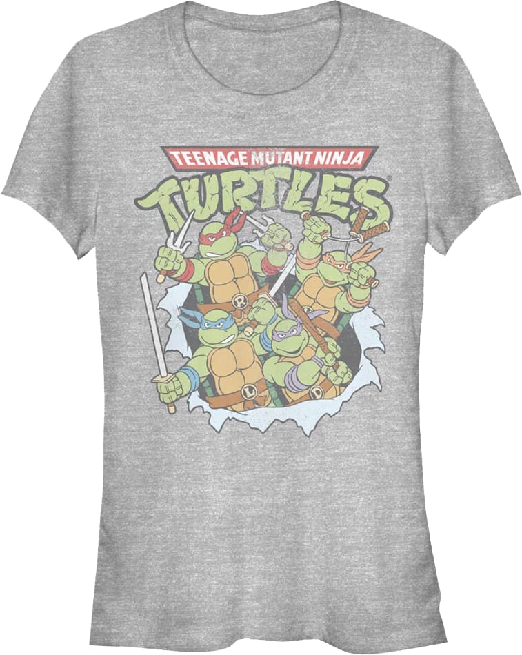 Ladies Breaking Through Teenage Mutant Ninja Turtles Shirt