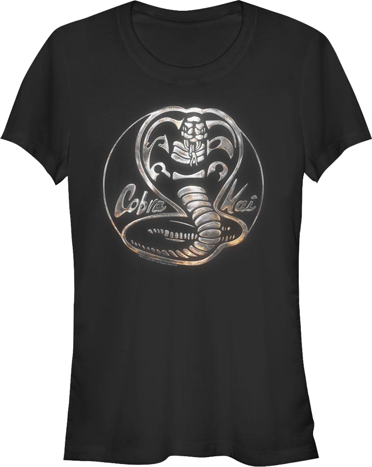 Ladies Faux Chrome Logo Cobra Kai Shirt