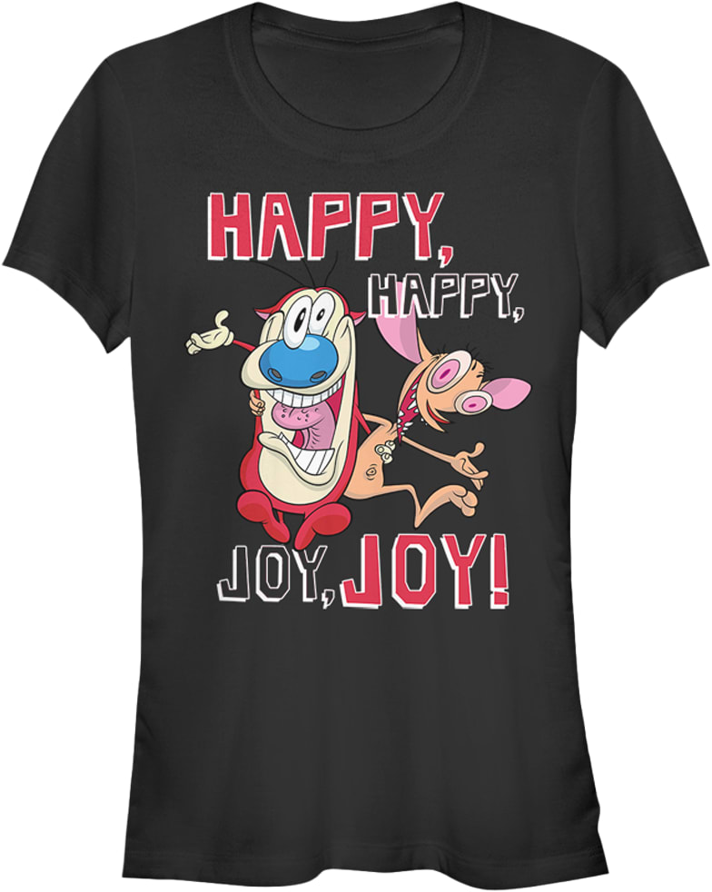 Ladies Happy Happy Joy Joy Ren and Stimpy Shirt
