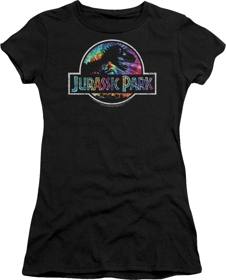 Ladies Tie Dye Logo Jurassic Park Shirt
