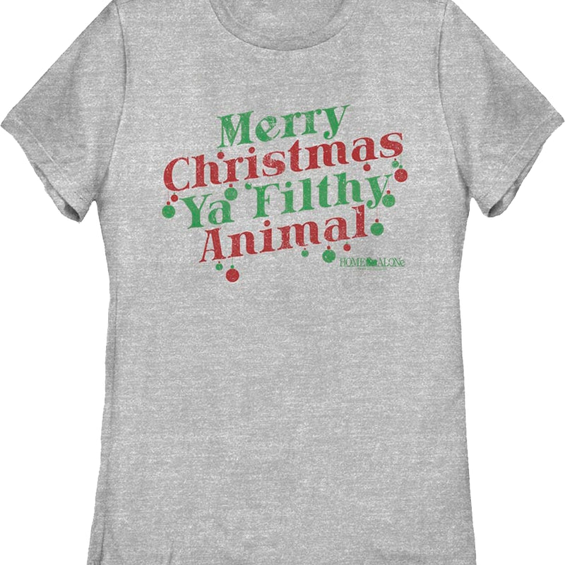 Womens Merry Christmas Ya Filthy Animal Home Alone Shirt