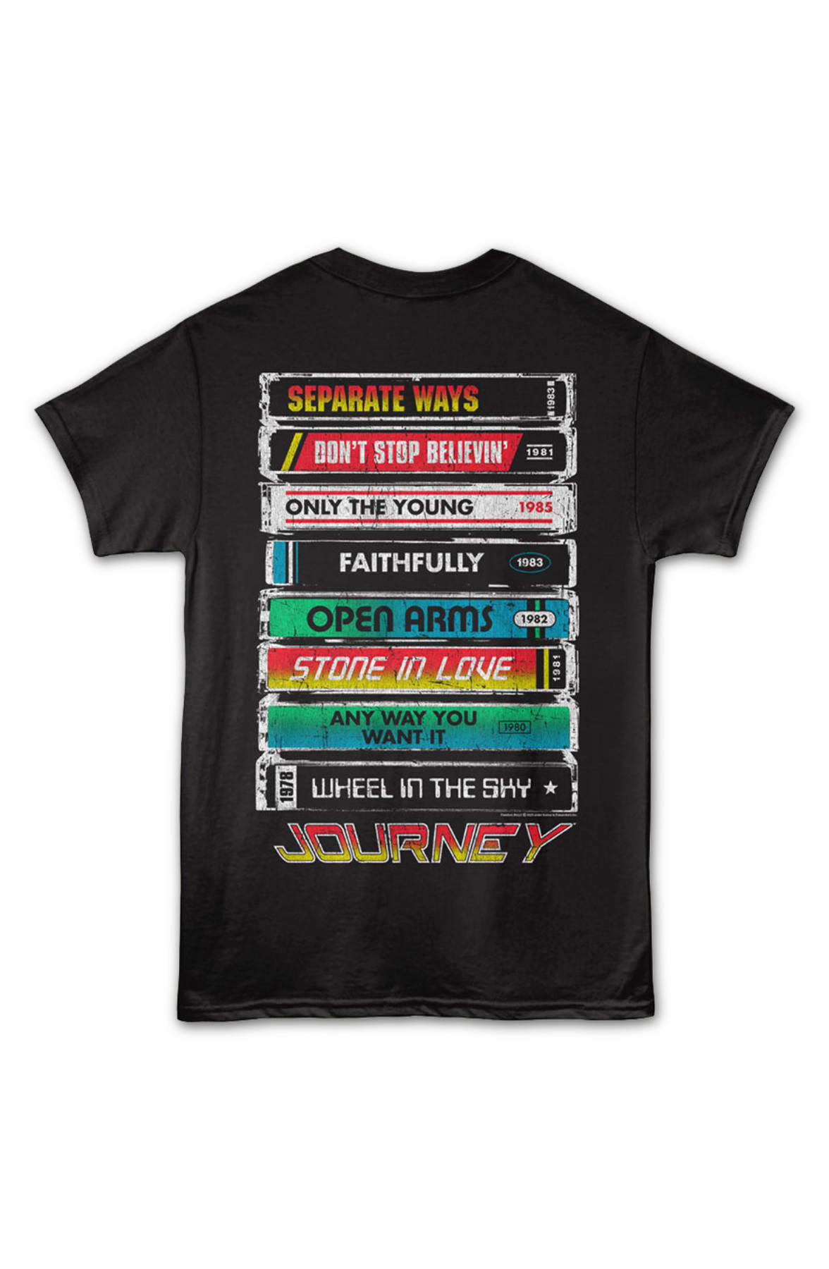 Front & Back Single Cassettes Journey T-Shirt