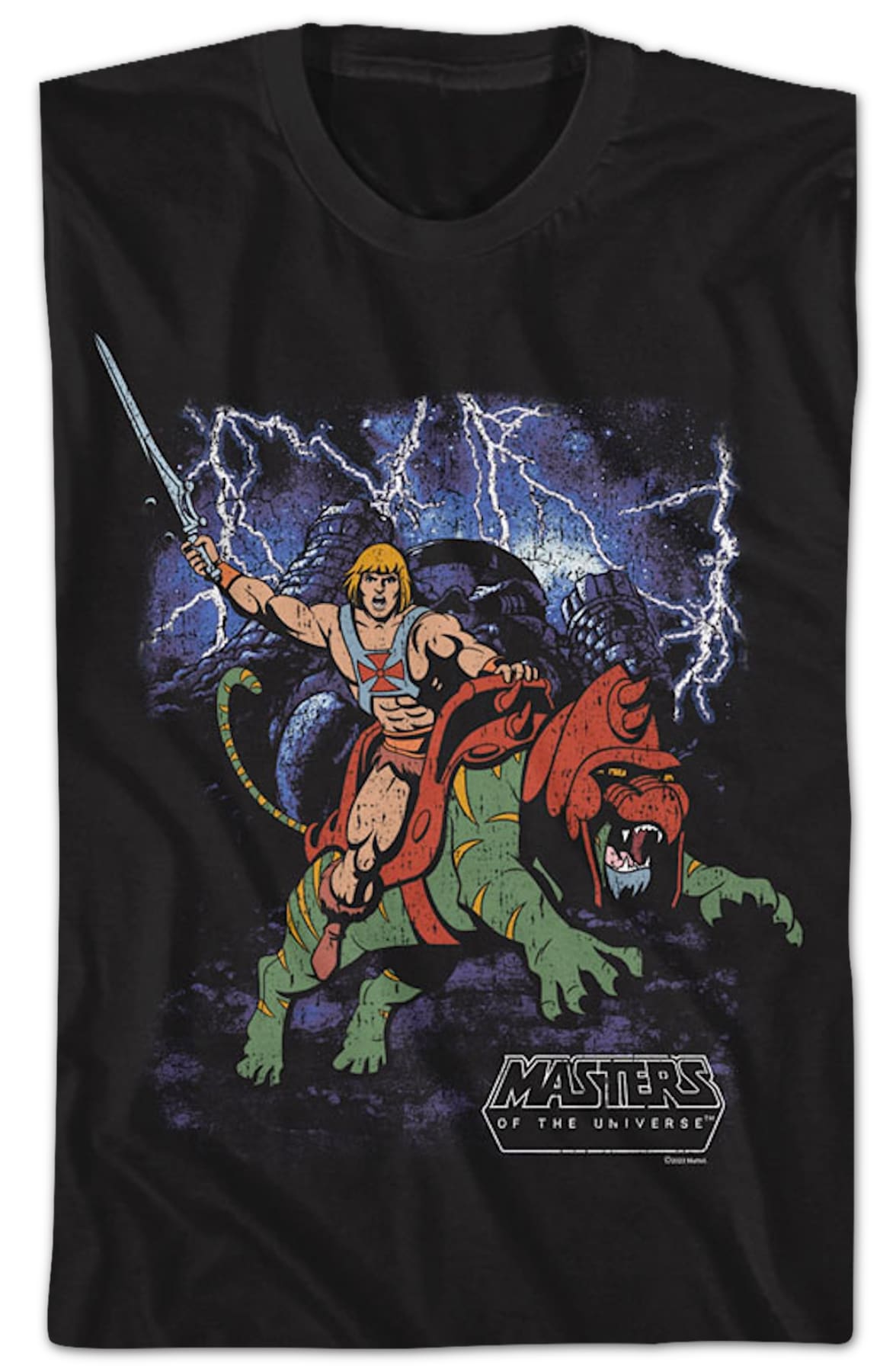 Vintage He-Man & Battle Cat Poster Masters of the Universe T-Shirt Vintage He-Man & Battle Cat Poster Masters of the Universe T-Shirt