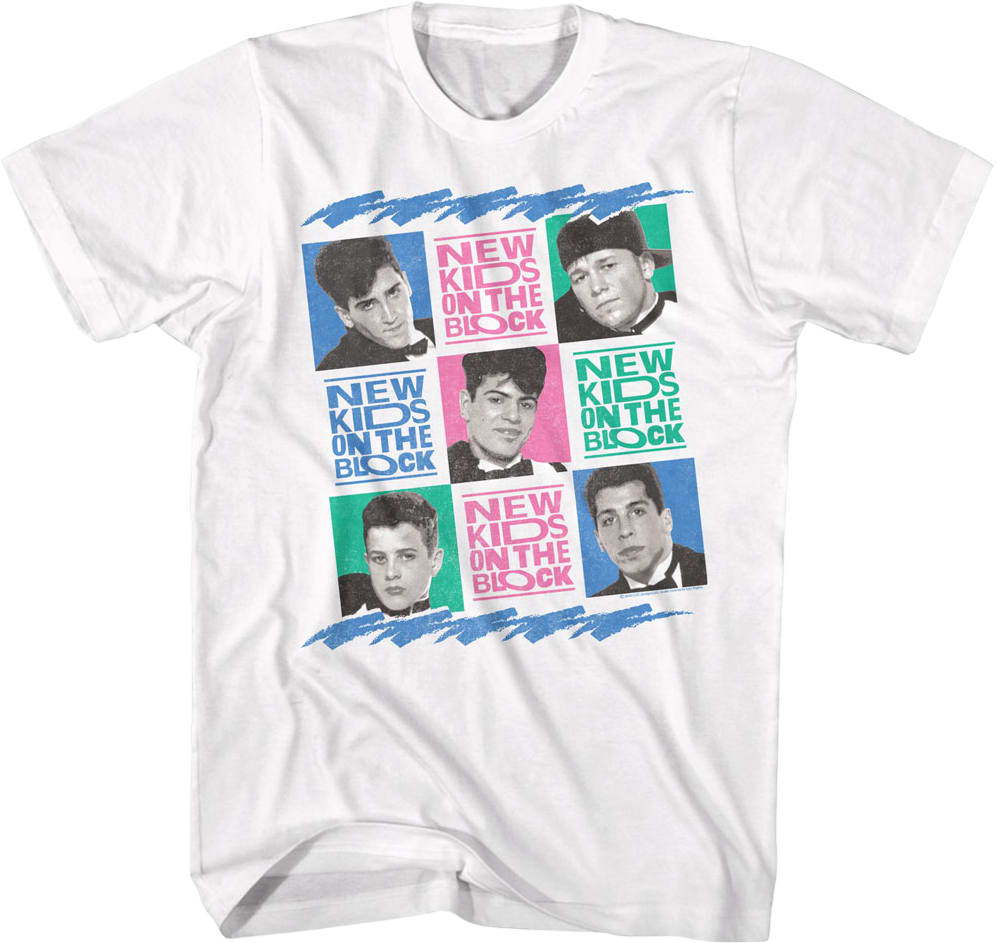 Retro Tuxes In Squares New Kids On The Block T-Shirt