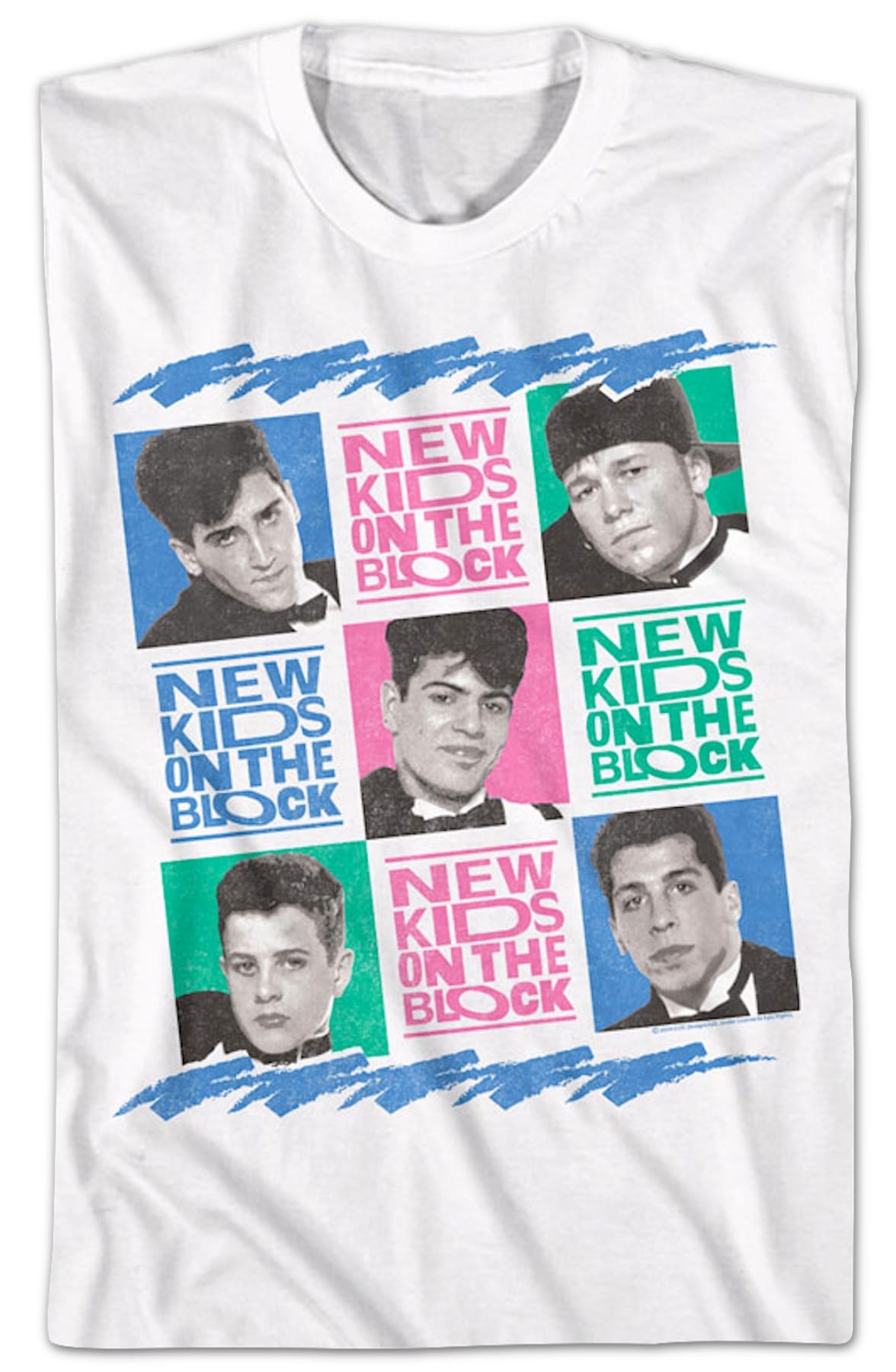 Retro Tuxes In Squares New Kids On The Block T-Shirt