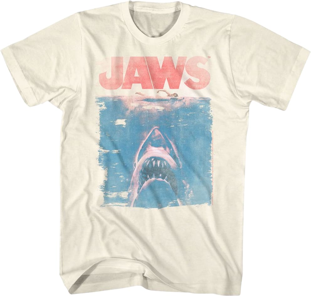 Distressed Movie Poster Jaws T-Shirt