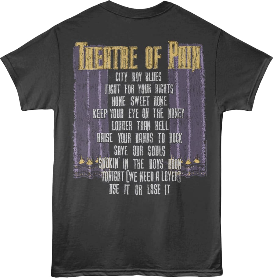Front & Back Theatre Of Pain Motley Crue T-Shirt