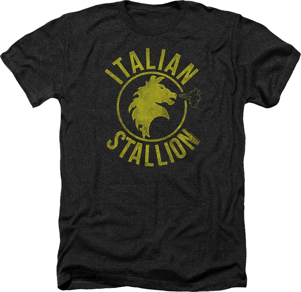 Black Heather Italian Stallion Logo Rocky T-Shirt