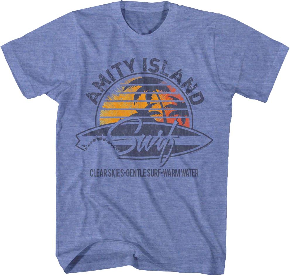 Retro Amity Island Surf Logo Jaws T-Shirt