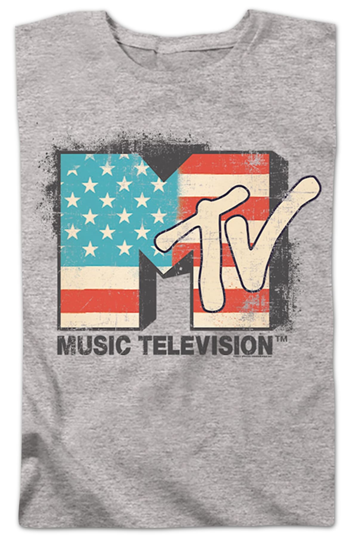 Womens Vintage American Flag Logo MTV Shirt Womens Vintage American Flag Logo MTV Shirt