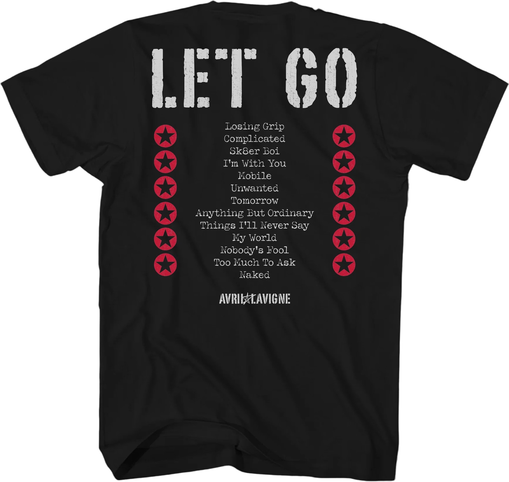Front & Back Let Go Avril Lavigne T-Shirt