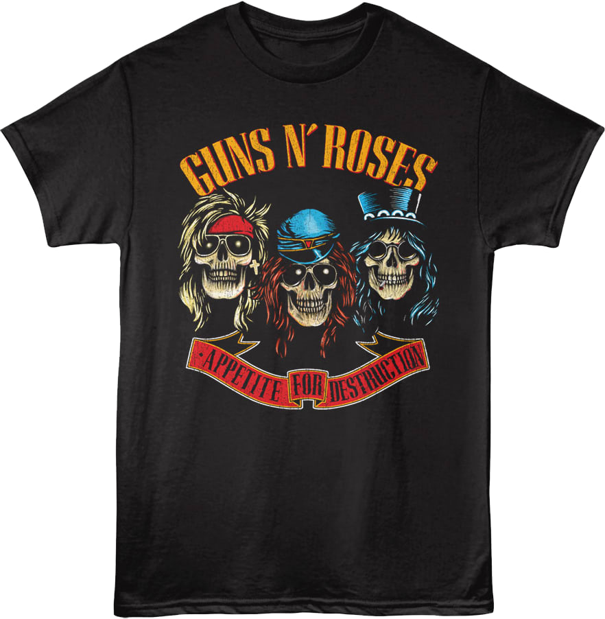 Front & Back Appetite For Destruction Tour Guns N' Roses T-Shirt