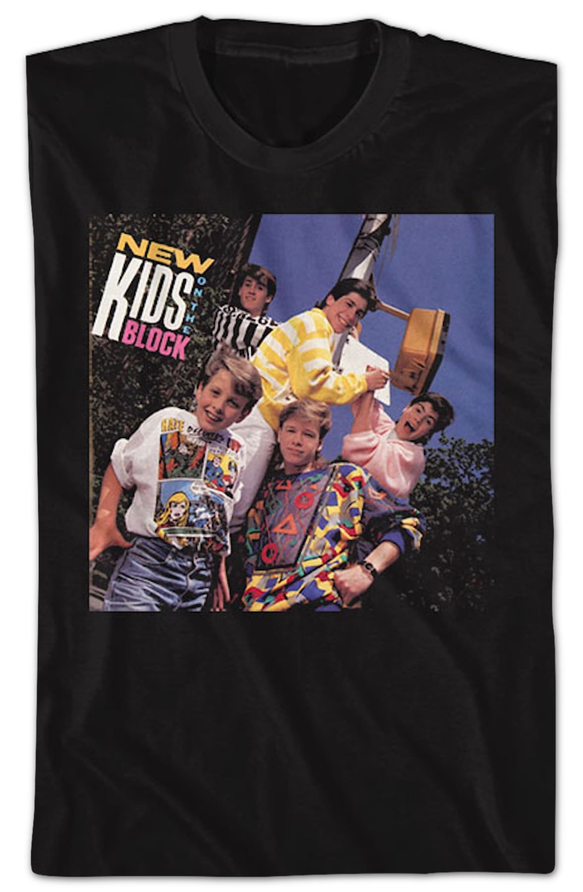 Front & Back Debut Album New Kids On The Block T-Shirt Front & Back Debut Album New Kids On The Block T-Shirt