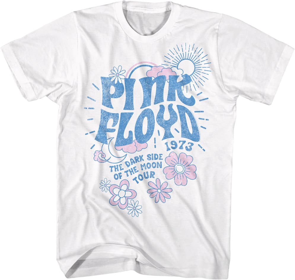 Dark Side of the Moon Flowers Pink Floyd T-Shirt