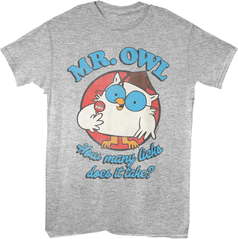 Vintage Mr. Owl How Many Licks Does It Take Tootsie Pop T-Shirt