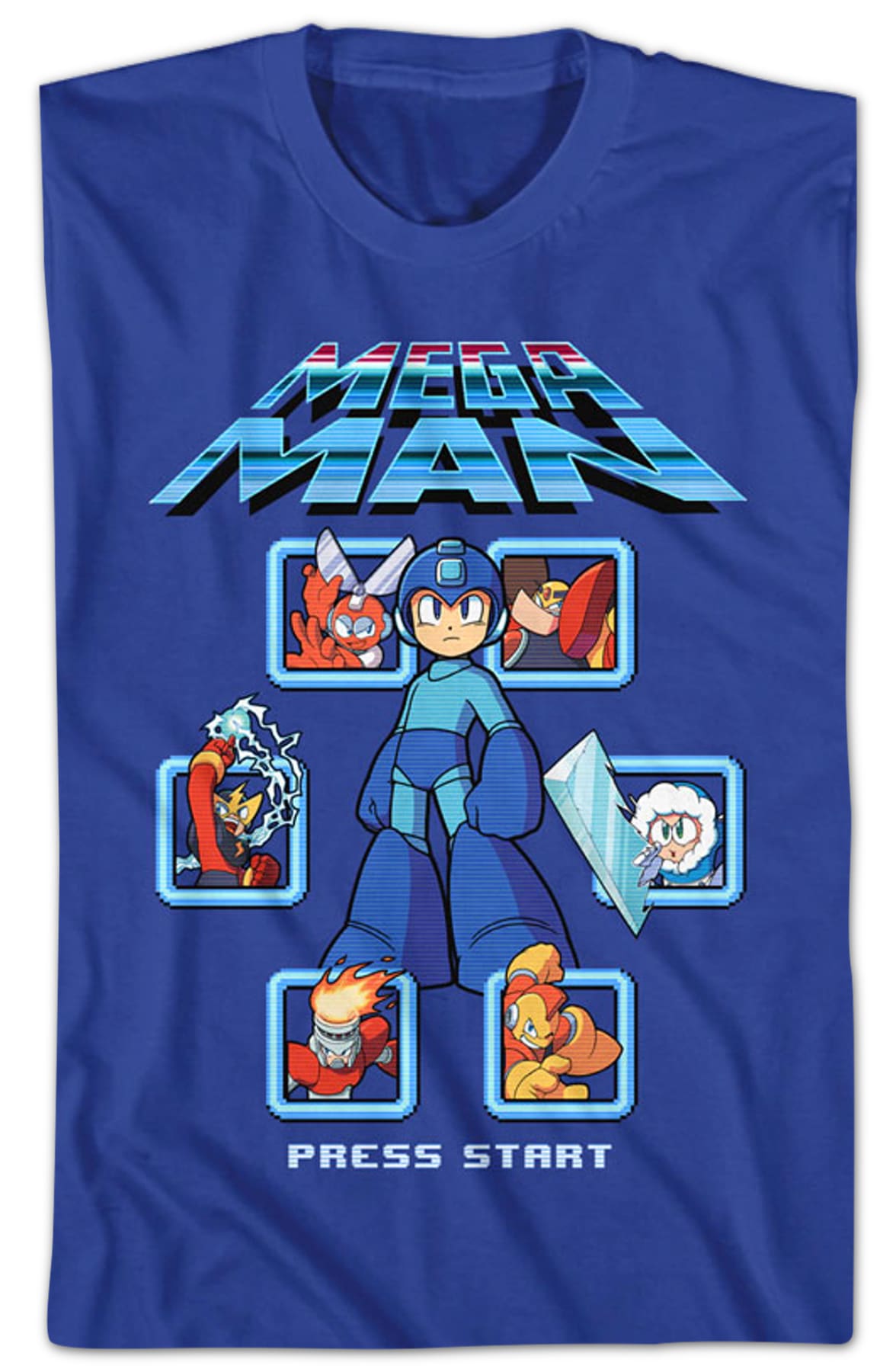 Press Start Mega Man T-Shirt Press Start Mega Man T-Shirt