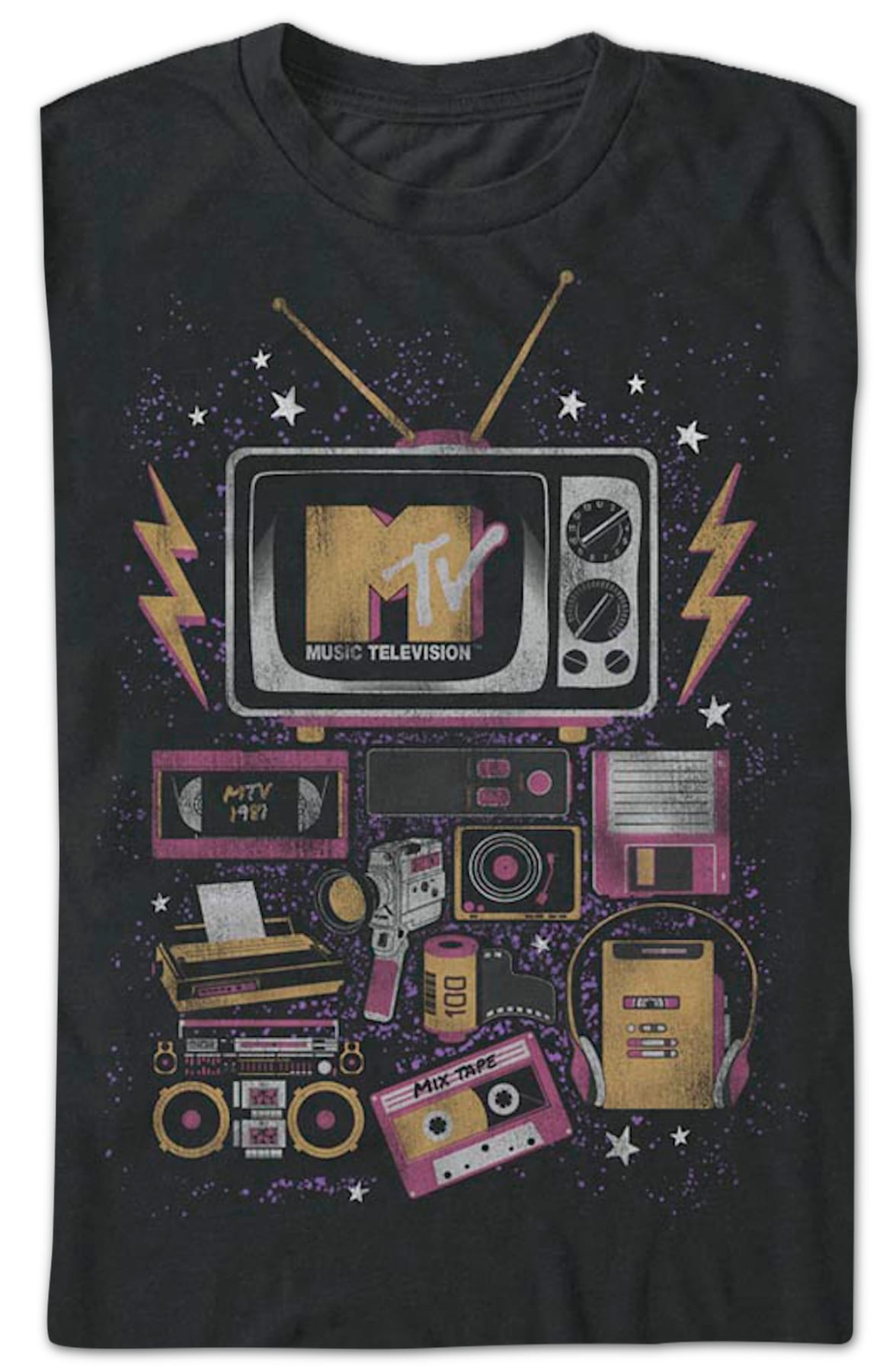 80s Electronics Collage MTV Shirt 80s Electronics Collage MTV Shirt