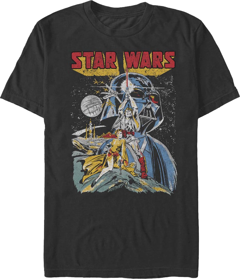 Distressed Episode IV Poster Star Wars T-Shirt