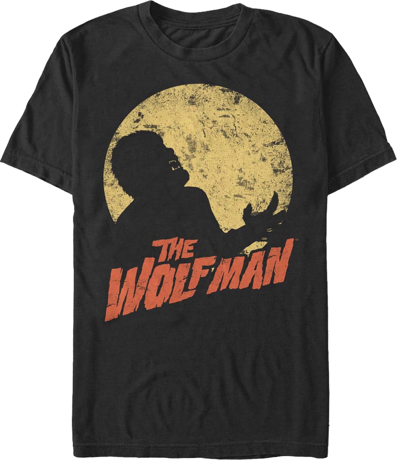 Moonlit Silhouette Wolf Man T-Shirt