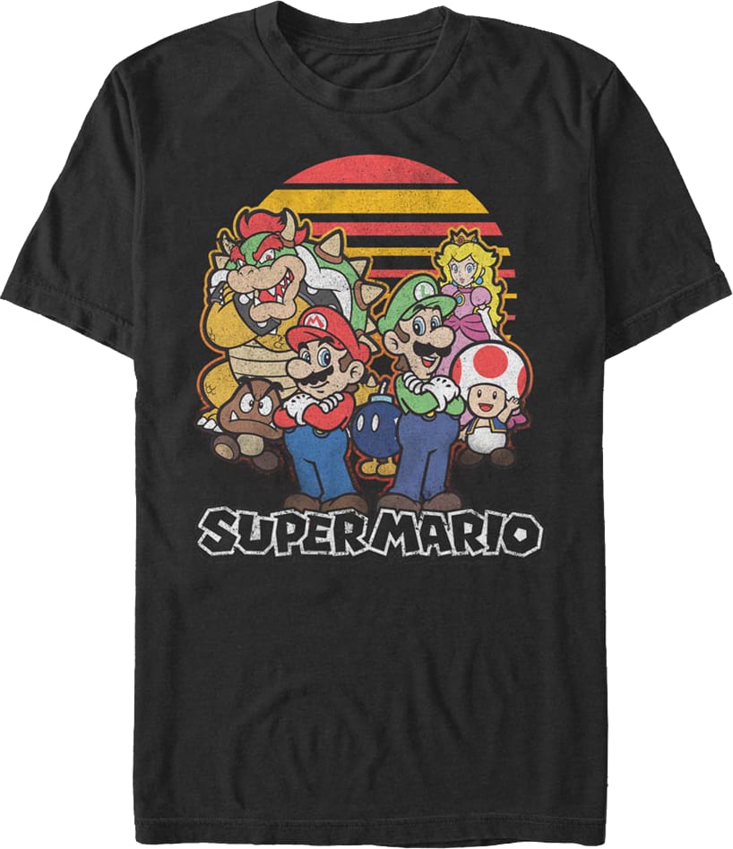 Retro Sunset Super Mario Bros. T-Shirt