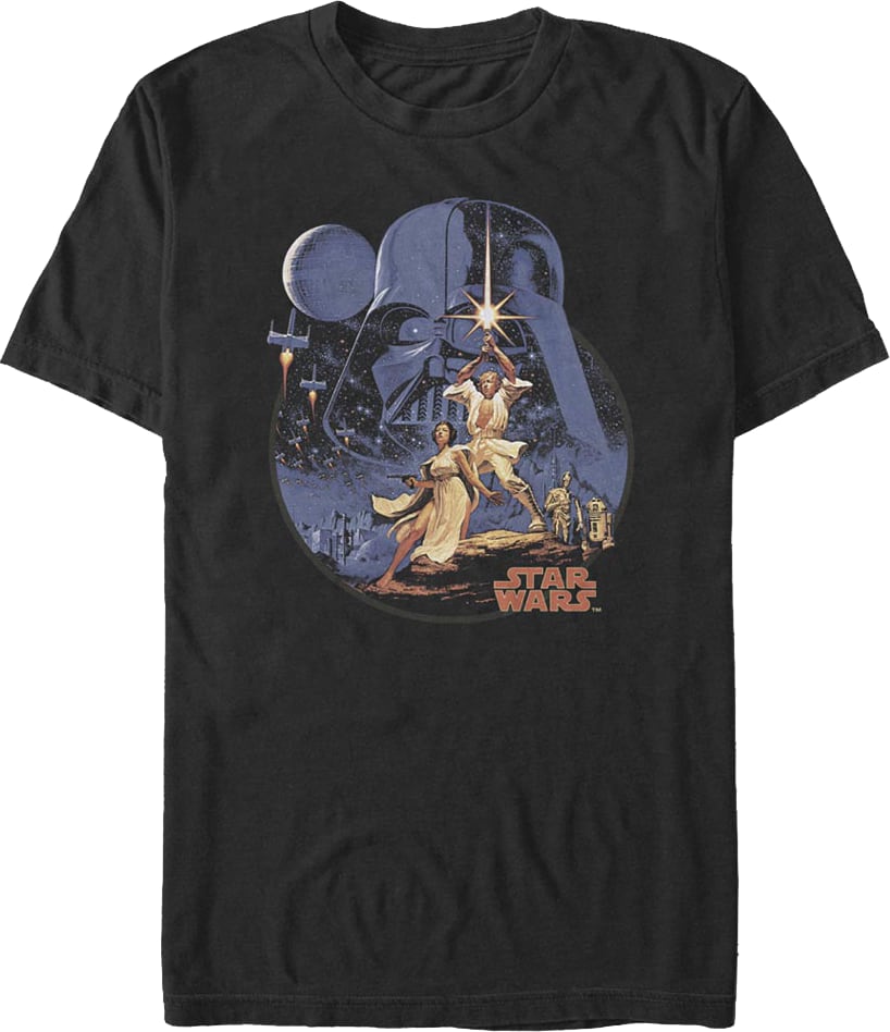 Vintage Episode IV A New Hope Poster Star Wars T-Shirt