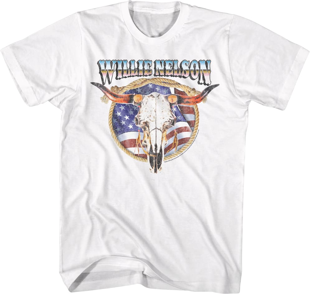 American Cow Skull Willie Nelson T-Shirt