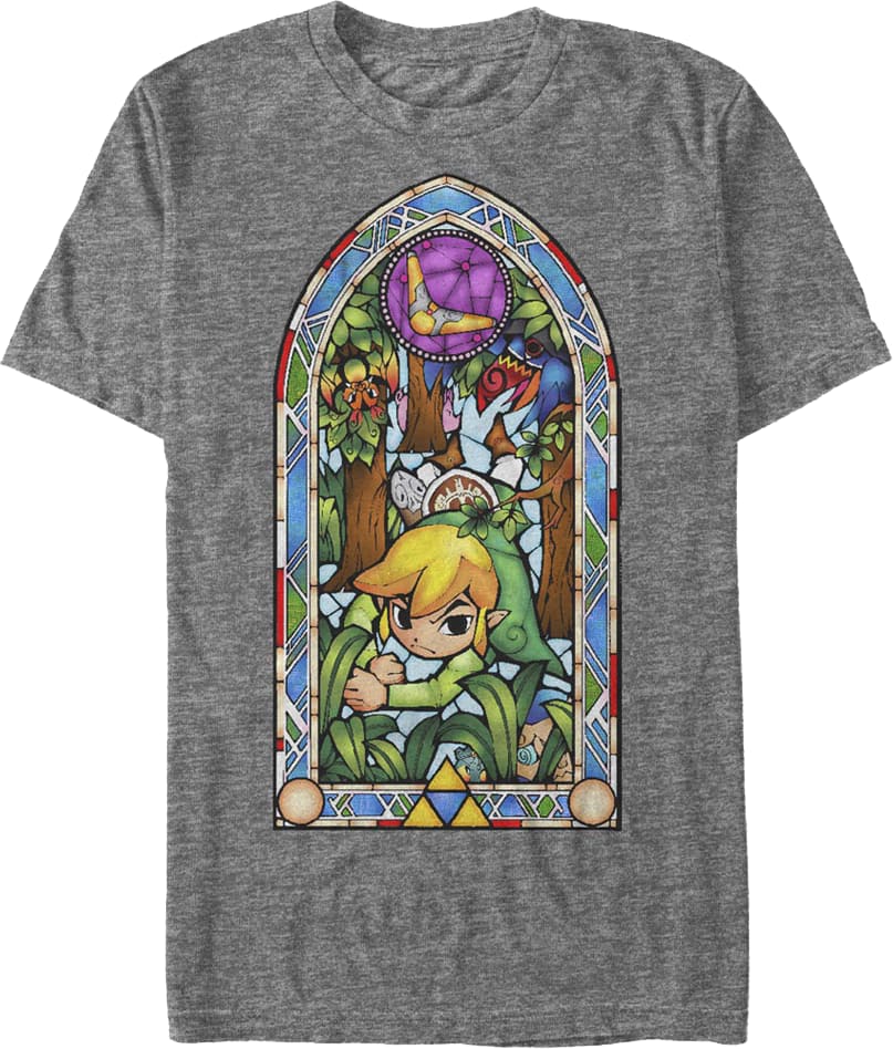 Link Stained Glass Window Legend of Zelda T-Shirt