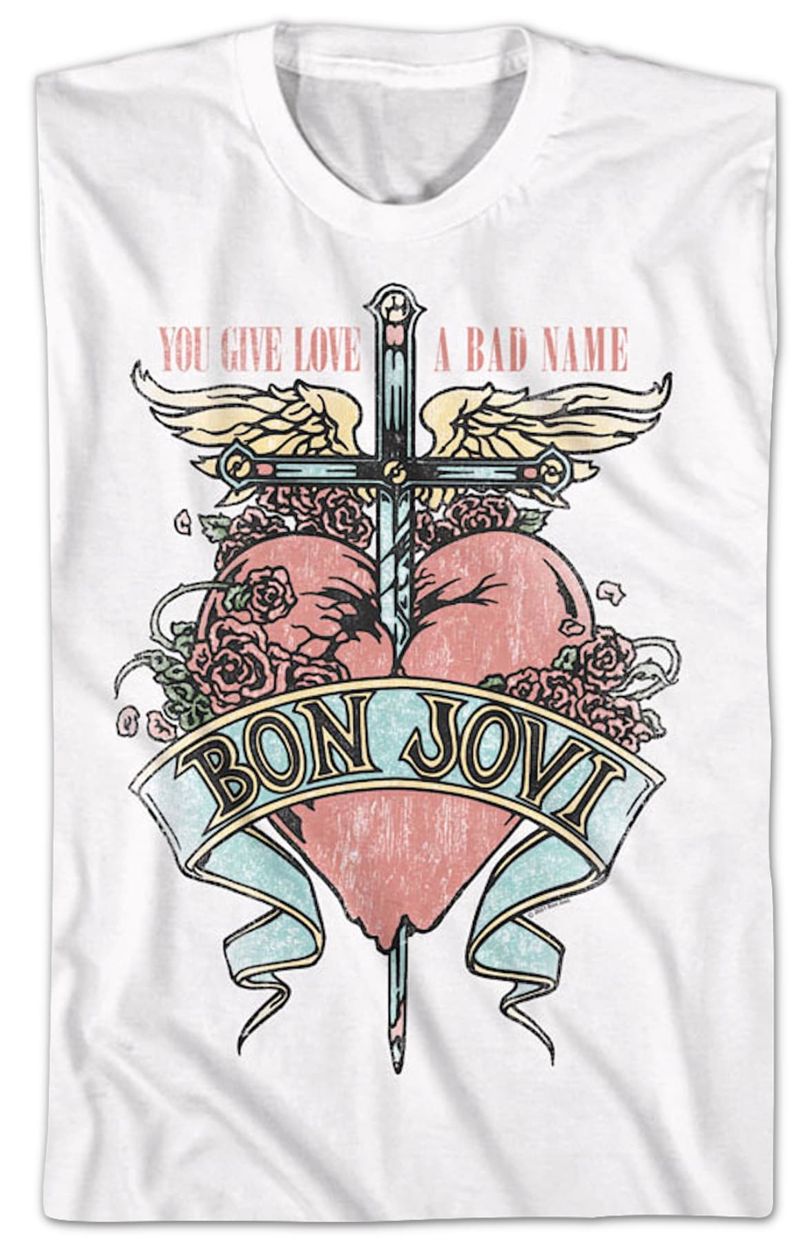Retro Floral Logo Bon Jovi T-Shirt Retro Floral Logo Bon Jovi T-Shirt
