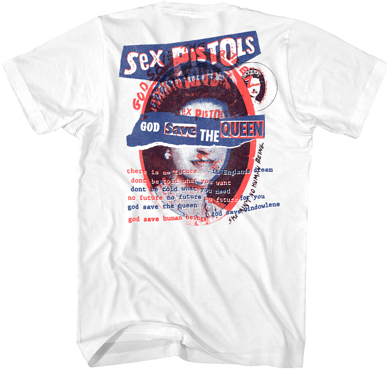 Front & Back God Save The Queen Sex Pistols T-Shirt Front & Back God Save The Queen Sex Pistols T-Shirt