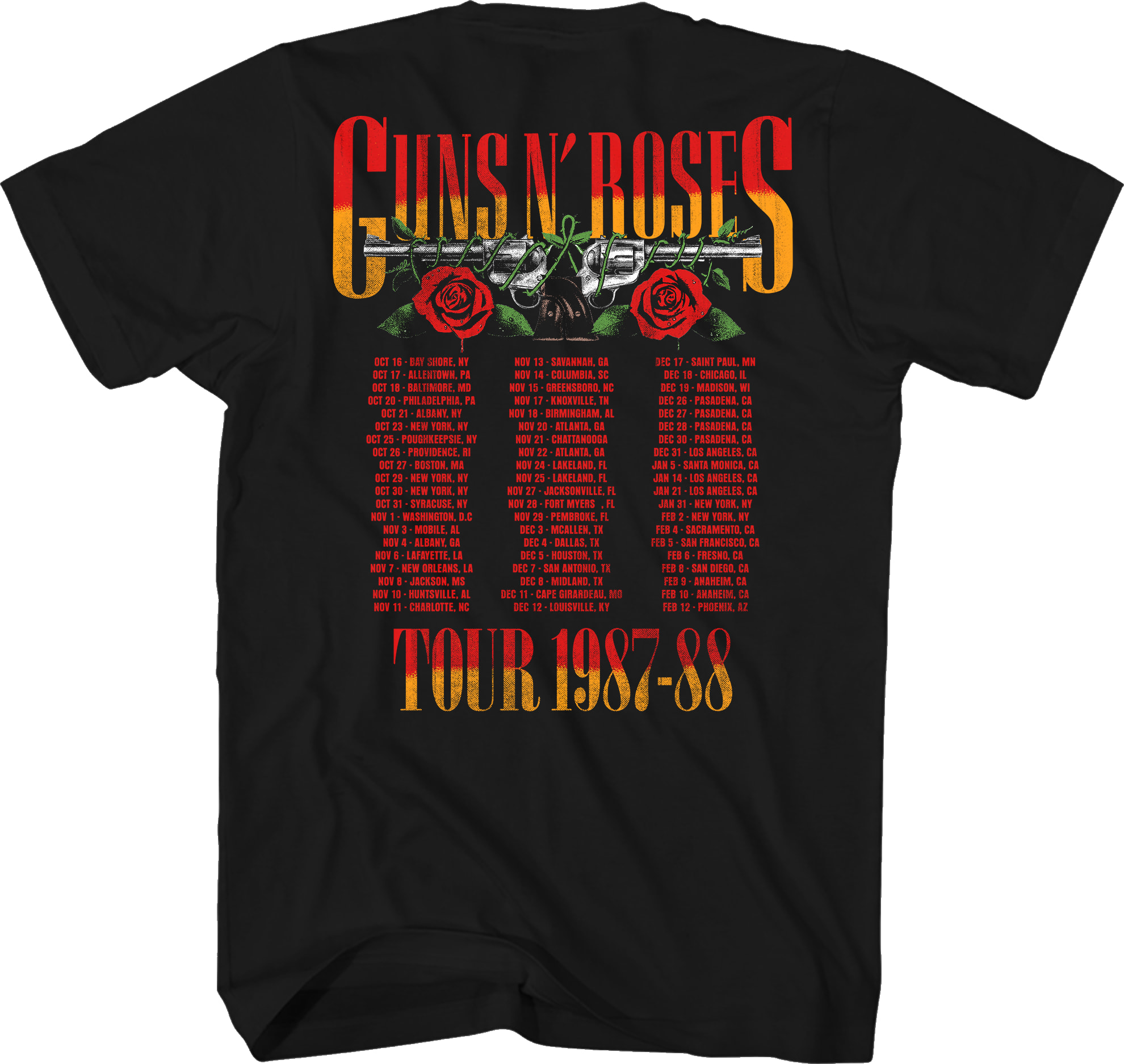 Front & Back Tour 1987-88 Guns N' Roses T-Shirt