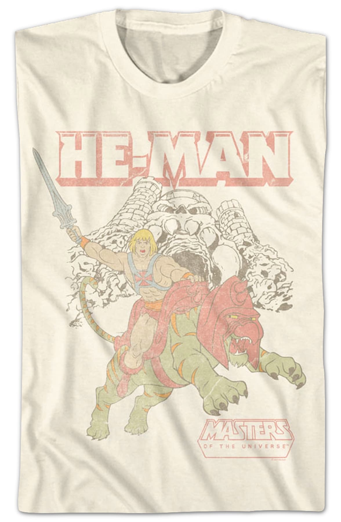 Retro He-Man & Battle Cat Masters of the Universe T-Shirt Retro He-Man & Battle Cat Masters of the Universe T-Shirt