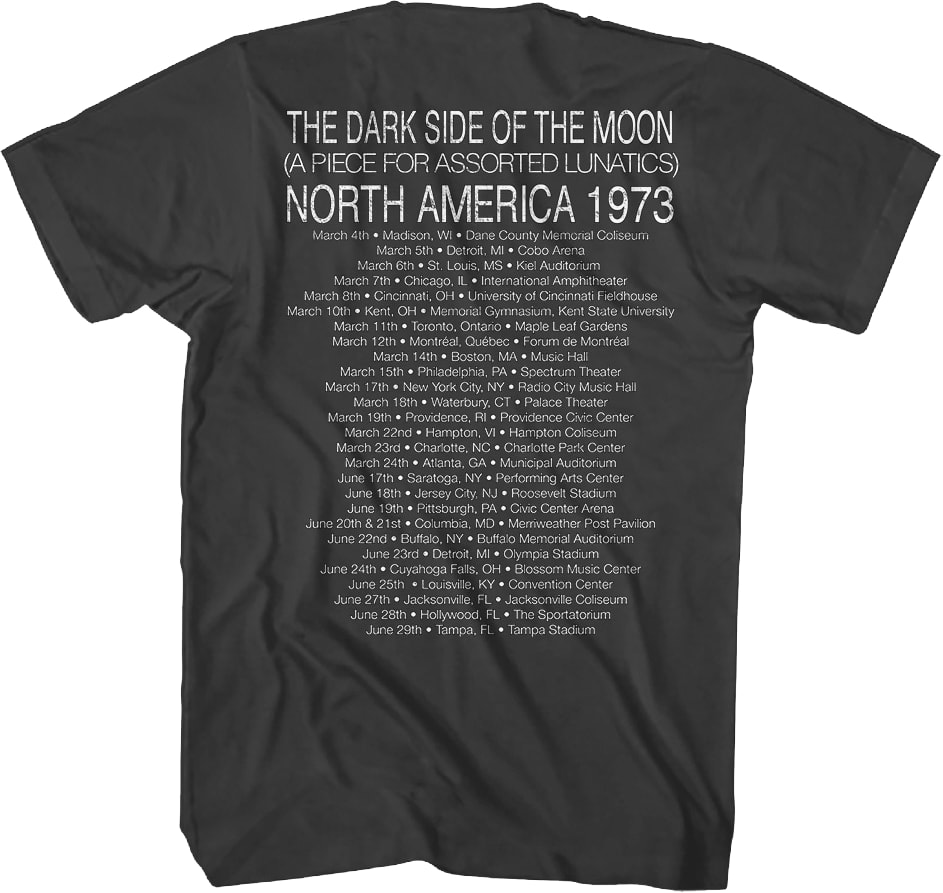 The Dark Side of the Moon North America 1973 Pink Floyd T-Shirt The Dark Side of the Moon North America 1973 Pink Floyd T-Shirt