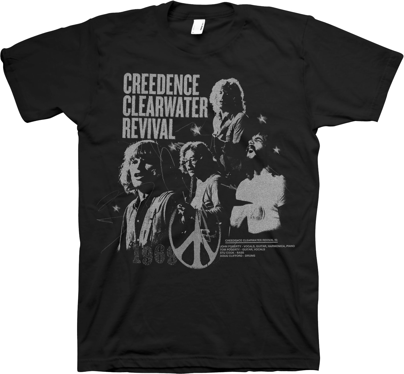 Band Members Collage Creedence Clearwater Revival T-Shirt