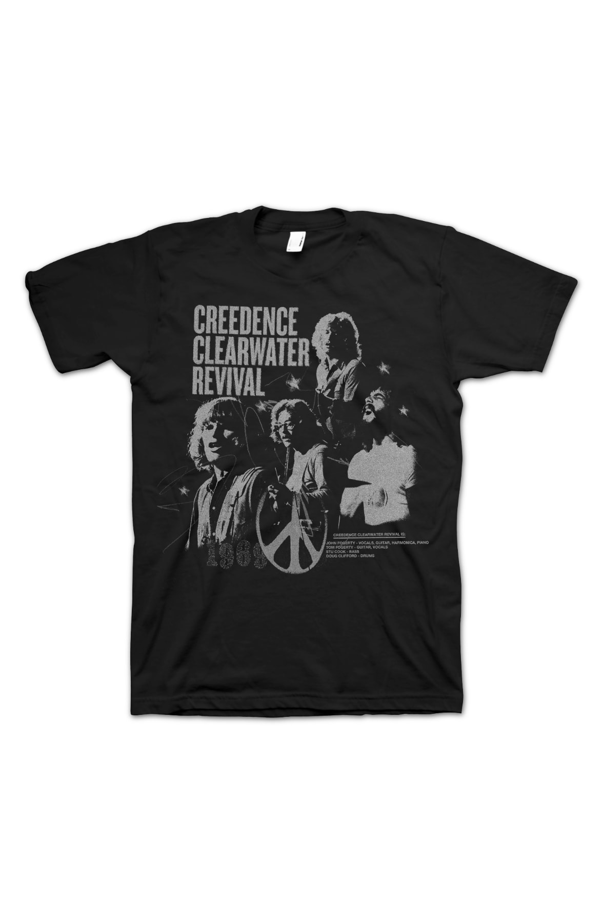 Band Members Collage Creedence Clearwater Revival T-Shirt Band Members Collage Creedence Clearwater Revival T-Shirt
